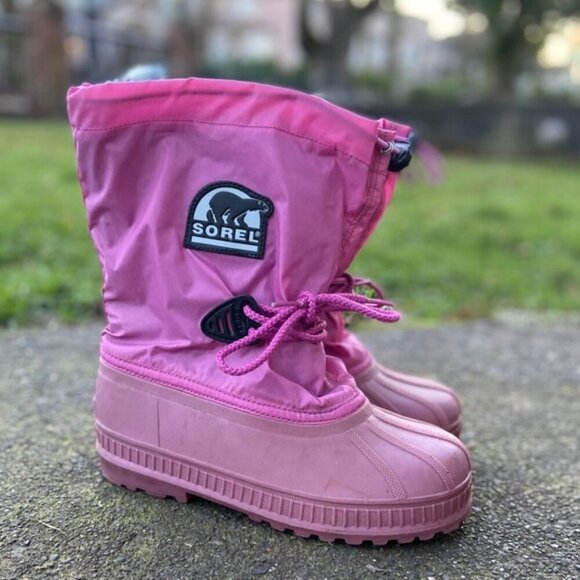 Sorel fleece insulated snow pink boots winter boots S Sz 6 - Picture 1 of 9